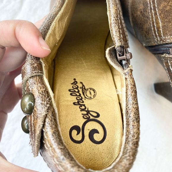 SEYCHELLES Brown Fiddle Cracked Leather Platform Boot Ankle Bootie - Picture 8 of 12
